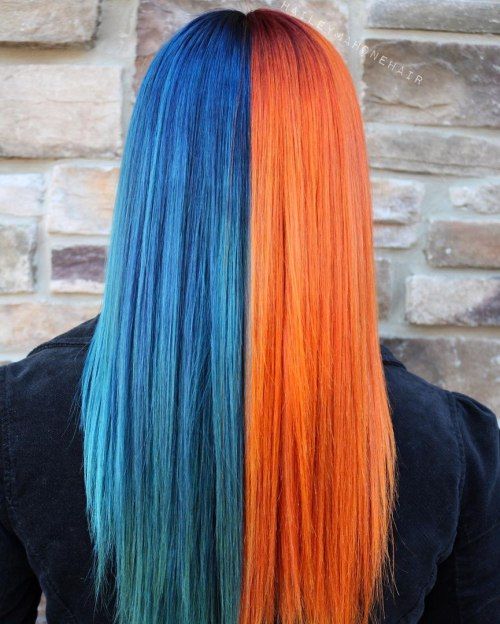Polovica Blue Half Copper Hair Color Idea